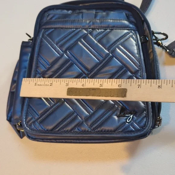 Lug, Flapper SE, Metallic Blue Convertible Crossbody Bag. - Picture 14 of 15